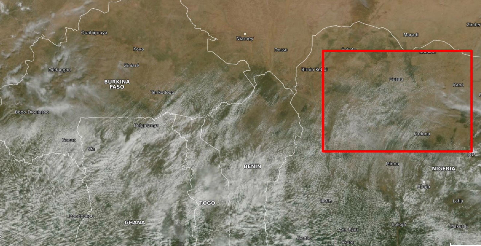 Cloud streets over Sahel